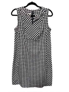 Talbots Navy and White Gingham Dress